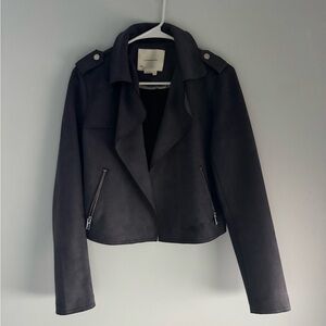 Anthropologie Gray/Blue Suede Jacket